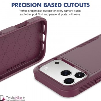 Dvisluoksnis guminis dėklas - bordo spalvos (Apple Iphone 17 Pro/18 Pro) Dvisluoksnis guminis dėklas - bordo spalvos (Apple Iphone 17 Pro/18 Pro)